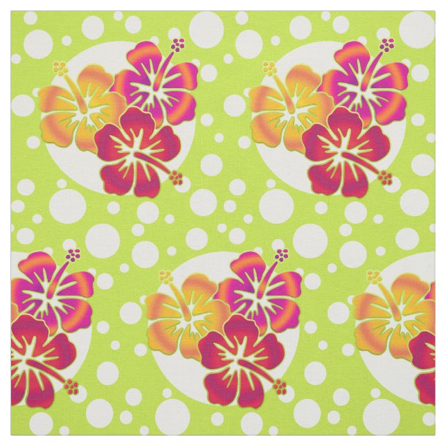 Tissu Funny Hibiscus tropical fleurit + votre backgr (Échantillon)