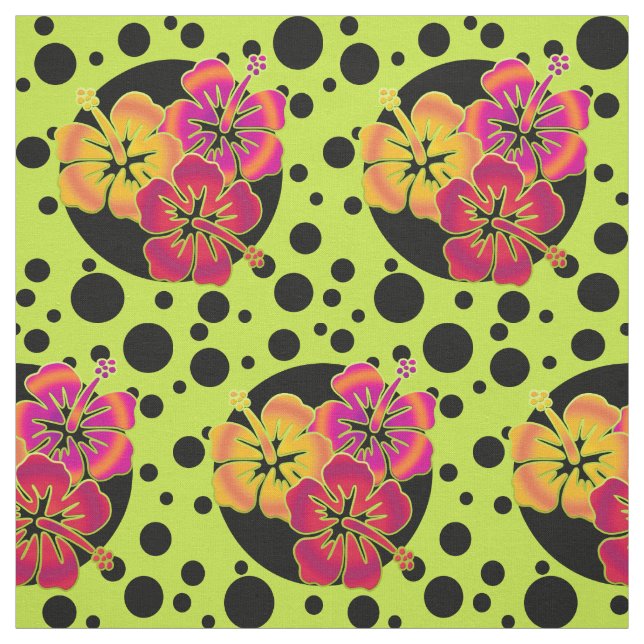 Tissu Funny Hibiscus tropical fleurit + votre backgr (Échantillon)