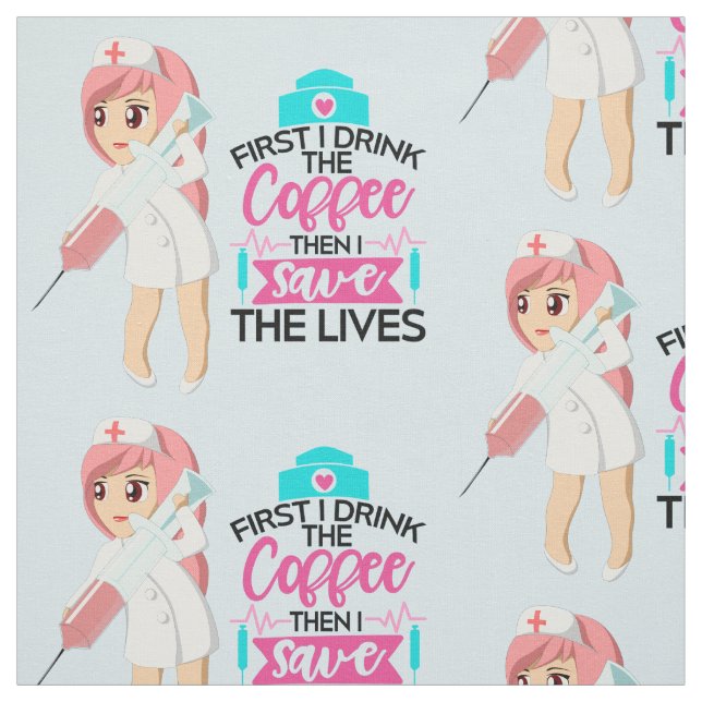 Tissu Funny Nurse Saying Typografy (Échantillon)