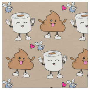 Tissu Funny poop emoji tulle papier motif