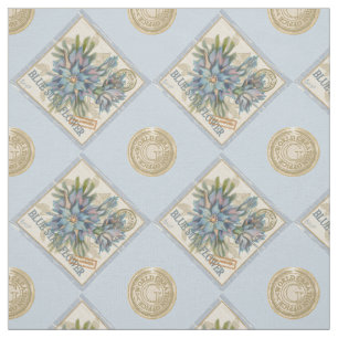 Tissu G Bureau de création Fleur bleue