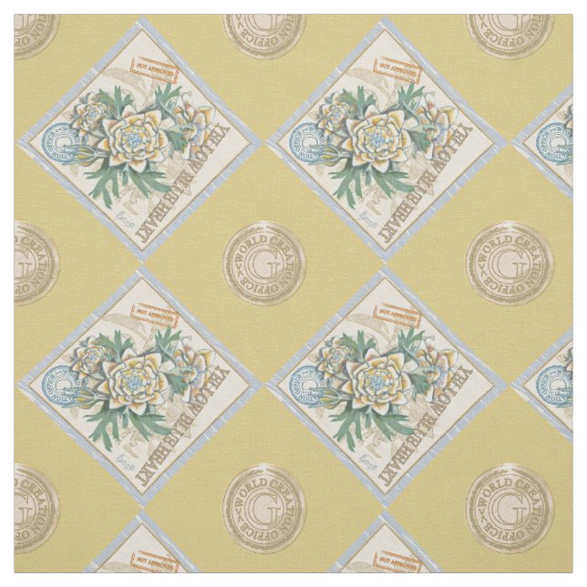 Tissu G Bureau de la création Fleur jaune (Échantillon)