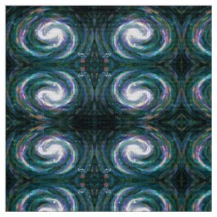 Tissu Galaxie spirale dans l'espace, vert foncé et viole