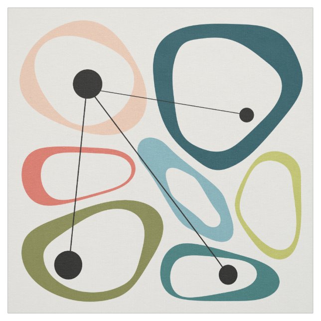 Tissu Galets modernes du milieu du siècle (Échantillon)