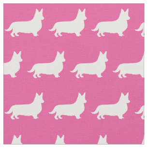 Tissu Gallois Corgi Chien Silhouette Animal Pembroke ros