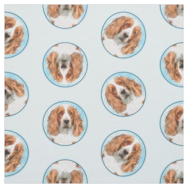 Tissu Gallois Springer espagnol peinture de chien origin (Échantillon)