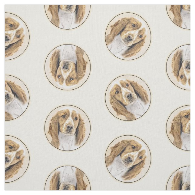 Tissu Gallois Springer espagnol peinture de chien origin (Échantillon)