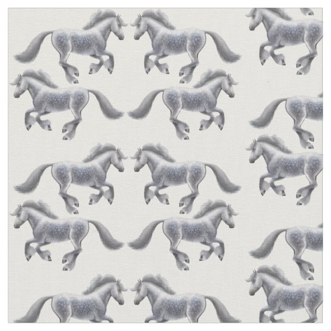 Tissu galopant de chevaux de trait de Shire (Fermer)