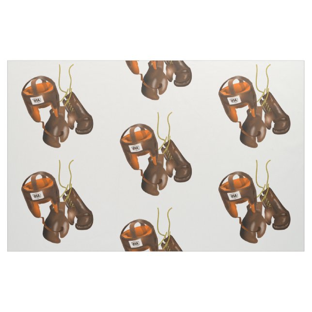 Tissu Gants et casque de boxe vintages (Fat Quarter)