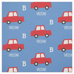 Tissu Garçons Jouets Cute Red Cars Vroom Monogram Nom de