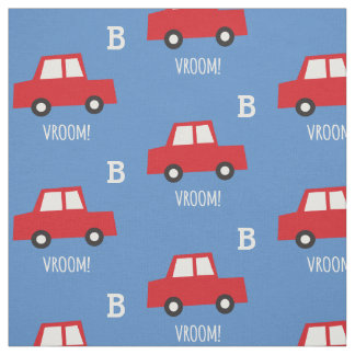 Tissu Garçons Jouets Cute Red Cars Vroom Monogram Nom de