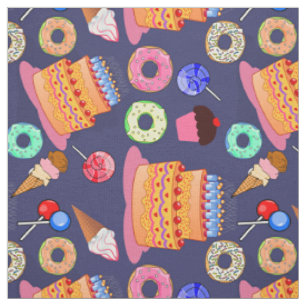 Tissu Gâteau, Crème glacée, Lollipop, Cupcakes, Amusants