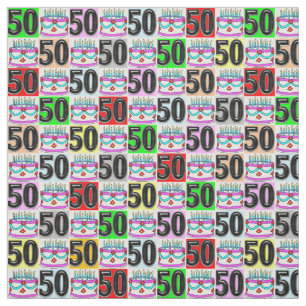 TISSU GÂTEAU DE 50E ANNIVERSAIRE CUT ET COLORÉ