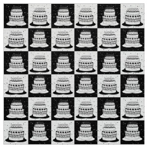 Tissu Gâteau noir et blanc