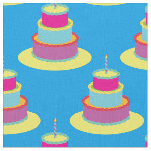 Tissu Gâteaux d'anniversaire colorés
