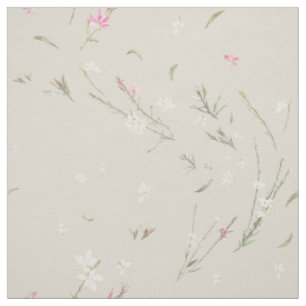 Tissu Gaura Aquarelle Florale Ivoire Douce