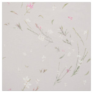 Tissu Gaura Aquarelle Florale Rose Tendre