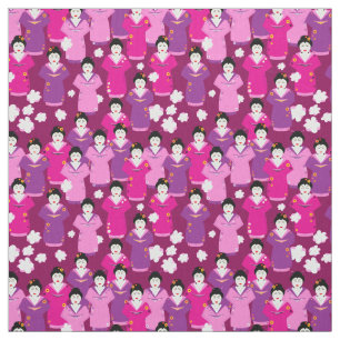 Tissu Geisha japonais dans le modèle rose de Kimono