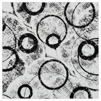 Tissu génial de cercle en noir et blanc