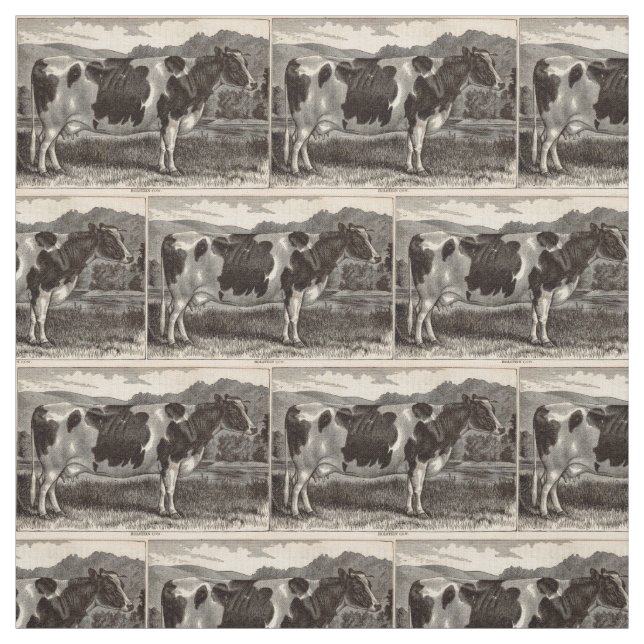 Tissu Génisse du 19ème siècle du Holstein d'impression (Échantillon)