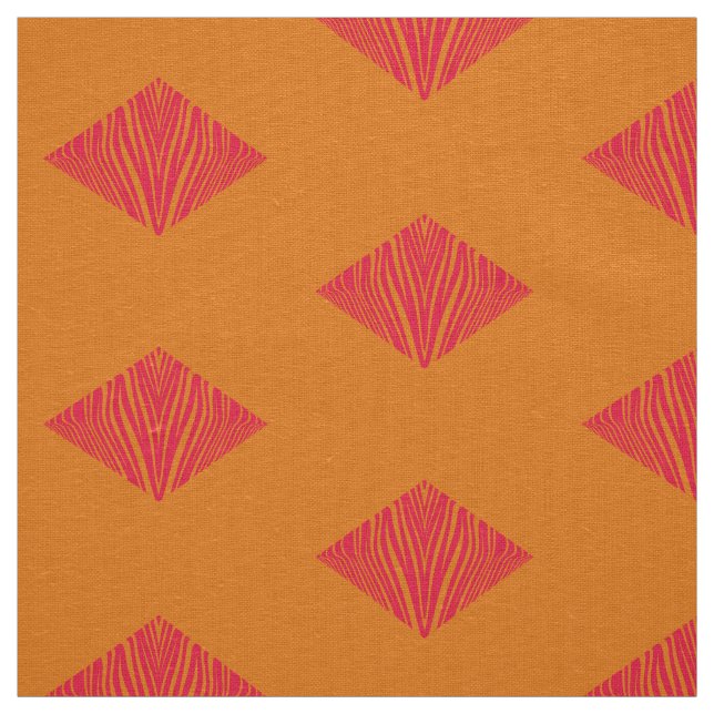 Tissu geo zèbre rose orange (Échantillon)