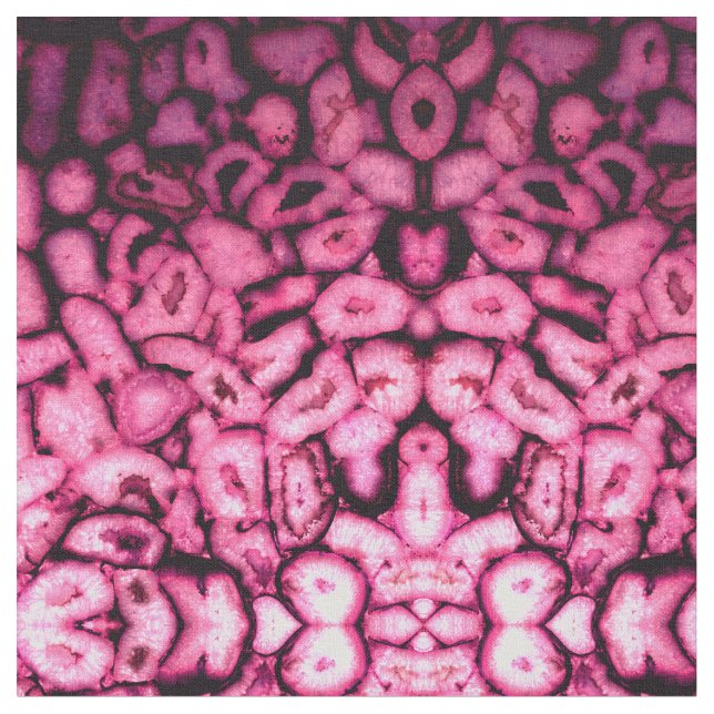Tissu Géodes d'âge à quartz rose motif abstrait (Fermer)