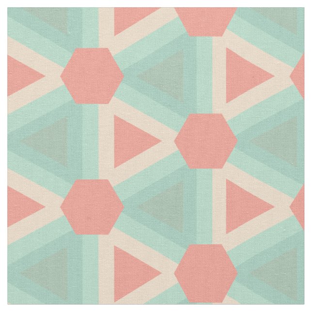 Tissu Geometric Triangles in Succulent color pallet (Fermer)