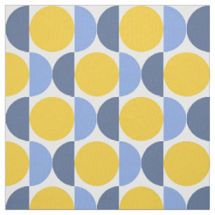 Tissu Géométrie moderne bleu et jaune