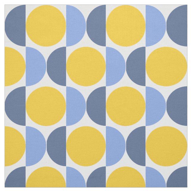 Tissu Géométrie moderne bleu et jaune (Échantillon)
