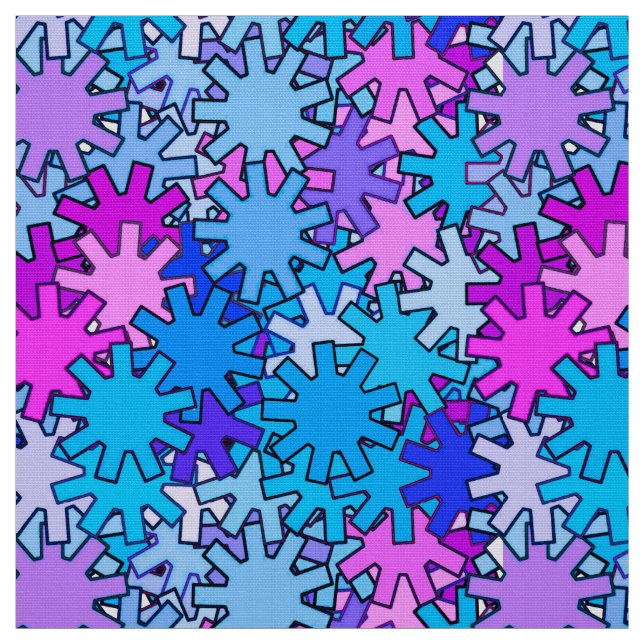 Tissu Géométrie moderne, bleu, violet et orchidée (Échantillon)