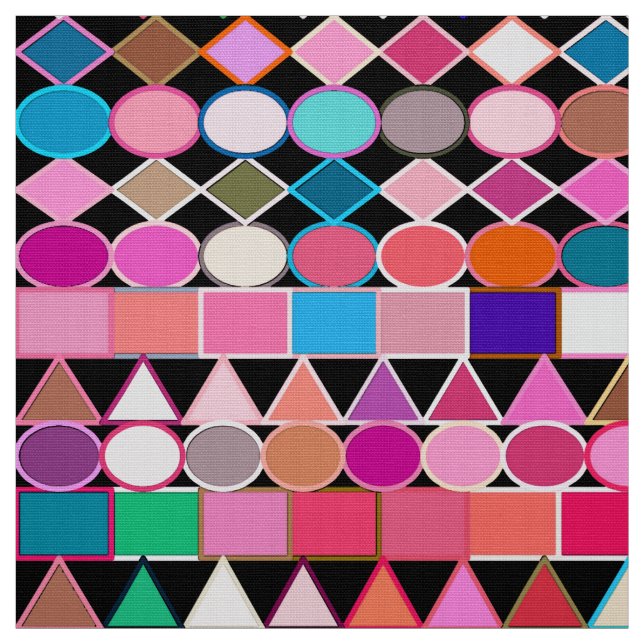 Tissu Géométrie Tribale moderne, couleurs de bijoux sur  (Échantillon)