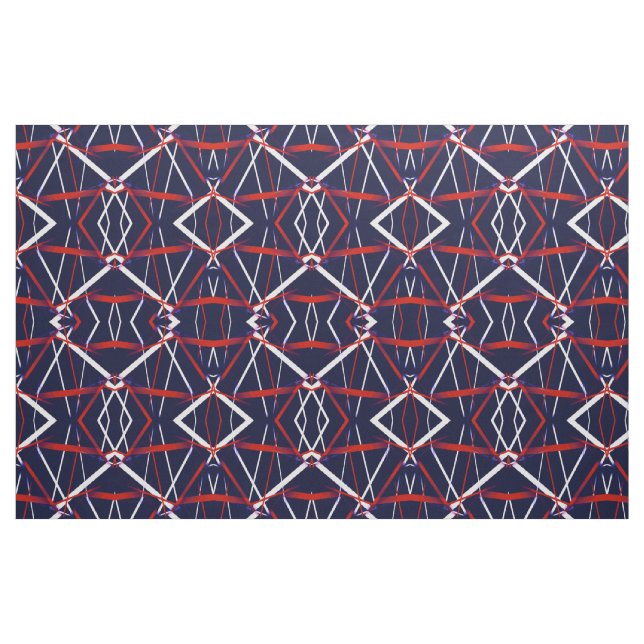 Tissu Géométrie Urbaine Bleu Blanc Rouge (Fat Quarter)