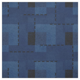 Tissu Géométrique à texture bleu foncé