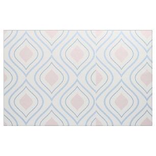 Tissu géométrique Abstraite, bleue, rose et blanc cassé