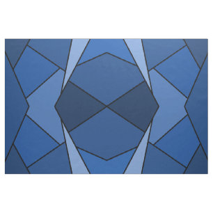 Tissu géométrique de formes de polygones bleus