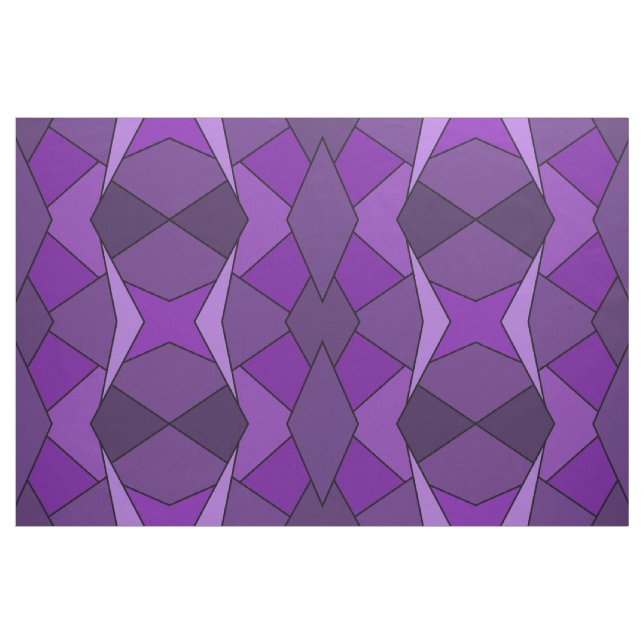 Tissu géométrique de formes de polygones pourpres (Yard)