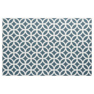 Tissu géométrique de motif de bleu d'indigo