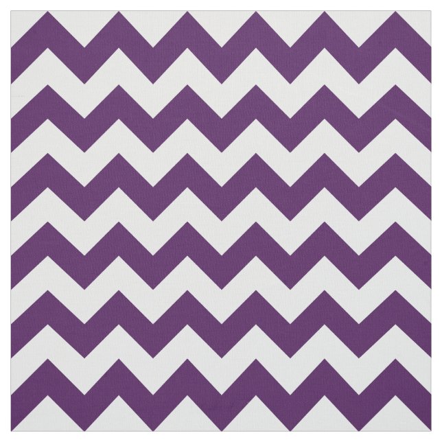 Tissu géométrique de zigzag pourpre et blanc (Échantillon)