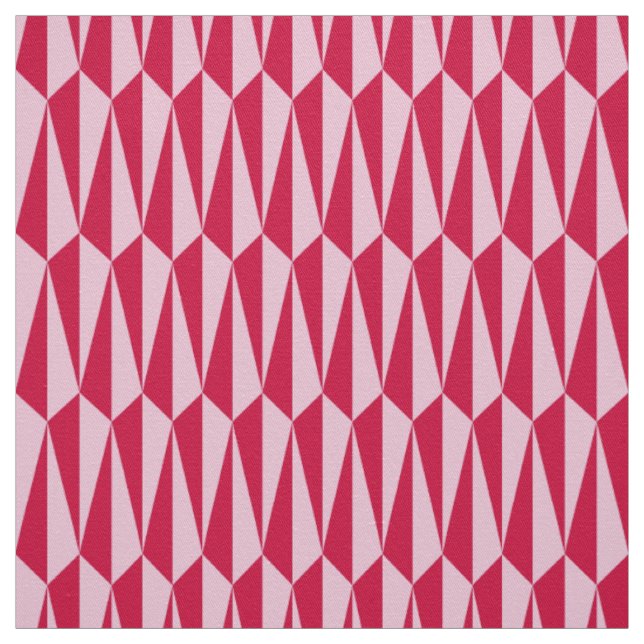 Tissu Géométrique du milieu du siècle, fuchsia et rose (Échantillon)