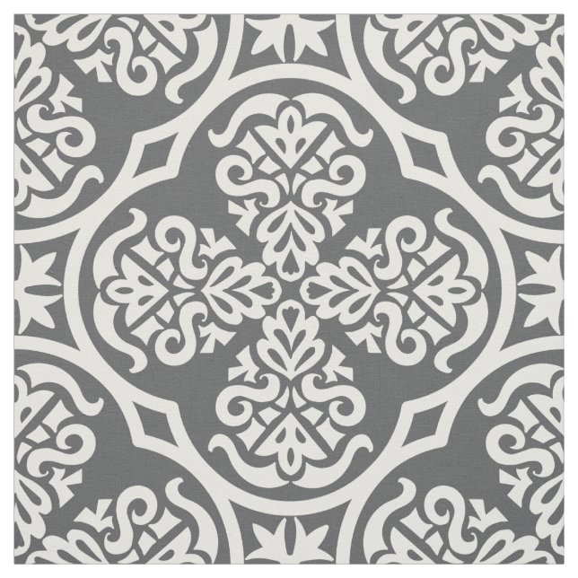 Tissu géométrique gris et blanc moderne (Échantillon)