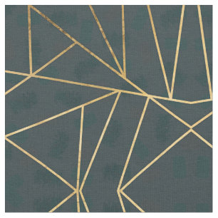 Tissu Géométrique moderne Gold Green Brusch