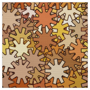 Tissu Géométrique moderne, Or de moutarde et Brown