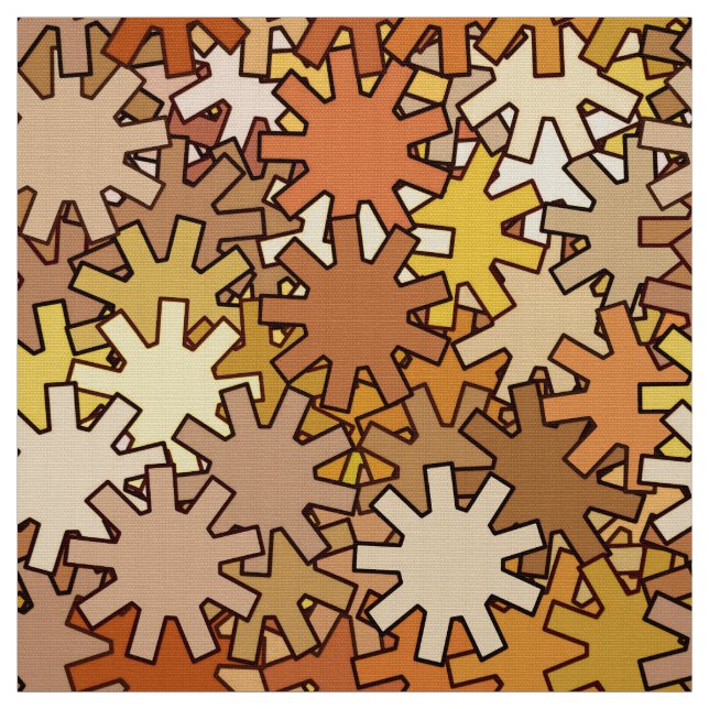 Tissu Géométrique moderne, Or de moutarde et Brown (Échantillon)