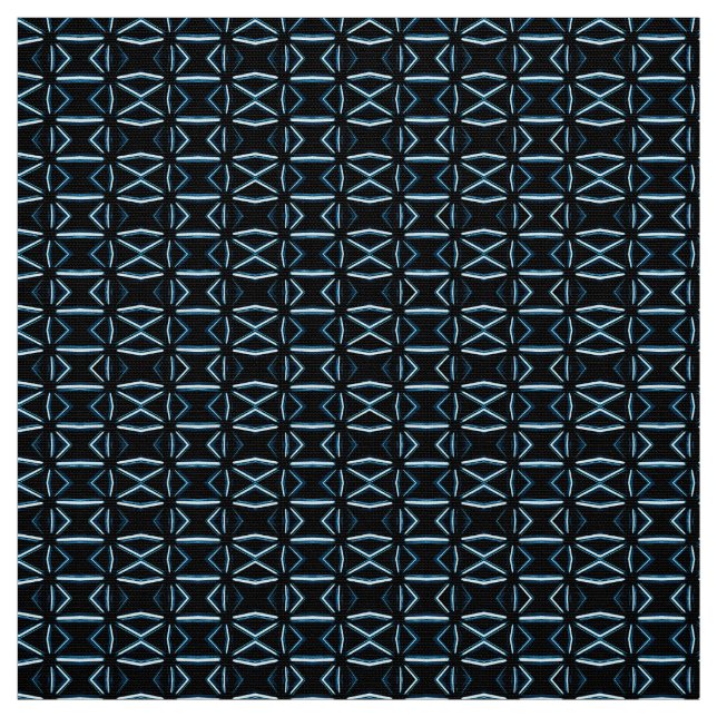 Tissu Géométrique noir et bleu de style atomique de la (Échantillon)