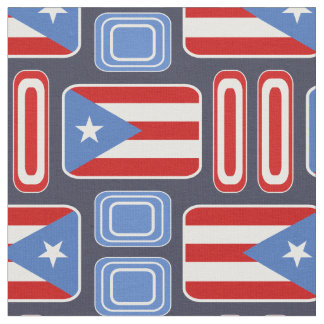 Tissu Géométrique : Rétro : Portoricain : Drapeau