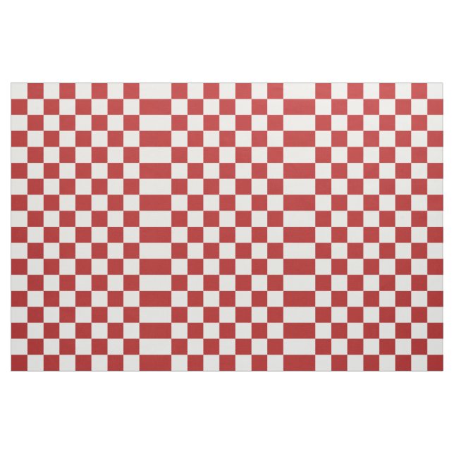 Tissu géométrique rouge et blanc Checkered (Yard)