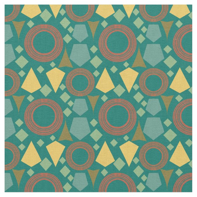 Tissu géométrique Turquoise moderne du milieu du s (Fermer)