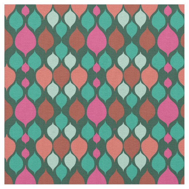 Tissu géométrique vert moderne du milieu du siècle (Fermer)