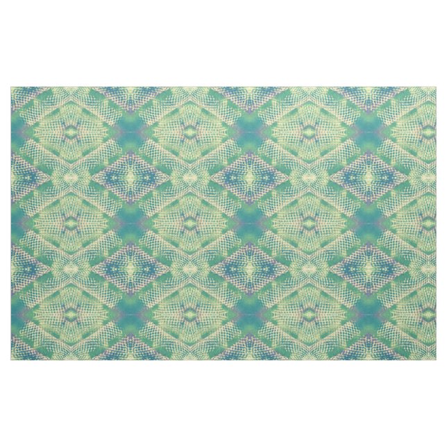 Tissu géométrique vert violet jaune diamant (Fat Quarter)