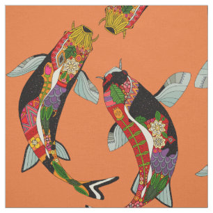 Tissu gingembre de koi